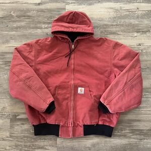 Vintage Carhartt JR456 Salmon Clay Hooded Jacket Size XL/XXL